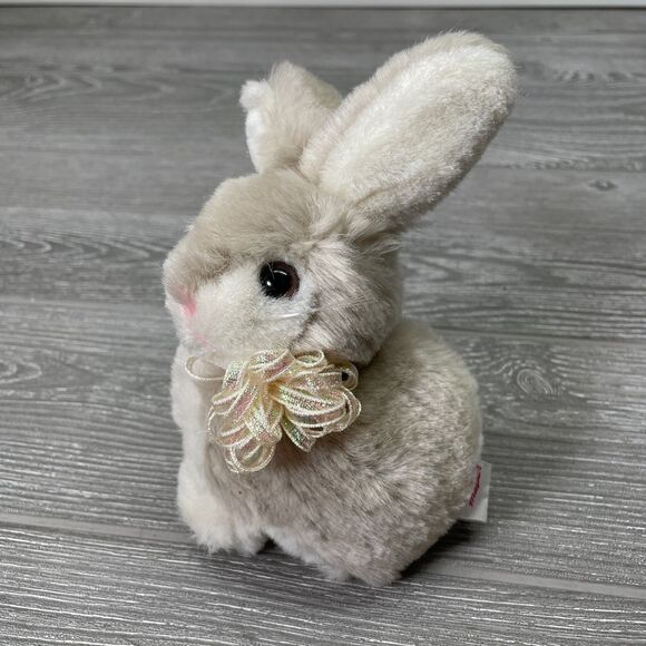 Vintage Mary Meyer Realistic Bunny Rabbit Plush Gray White Fluffy Stuffed Animal - Picture 4 of 11